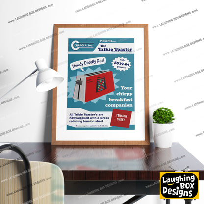 TALKIE TOASTER and TENSION SHEET ADVERT, Red Dwarf Print