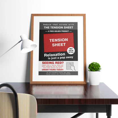 TENSION SHEET ADVERT, Relaxation Is Just A Pop Away, Red Dwarf Print