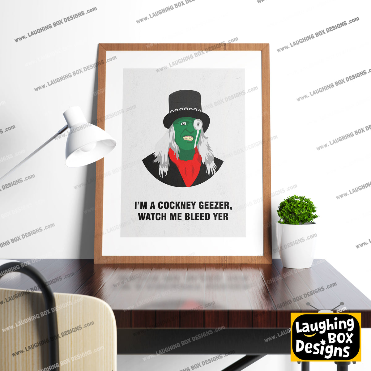 THE HITCHER, I'm A Cockney Geezer Watch Me Bleed Yer, Character Quotes, The Mighty Boosh Print
