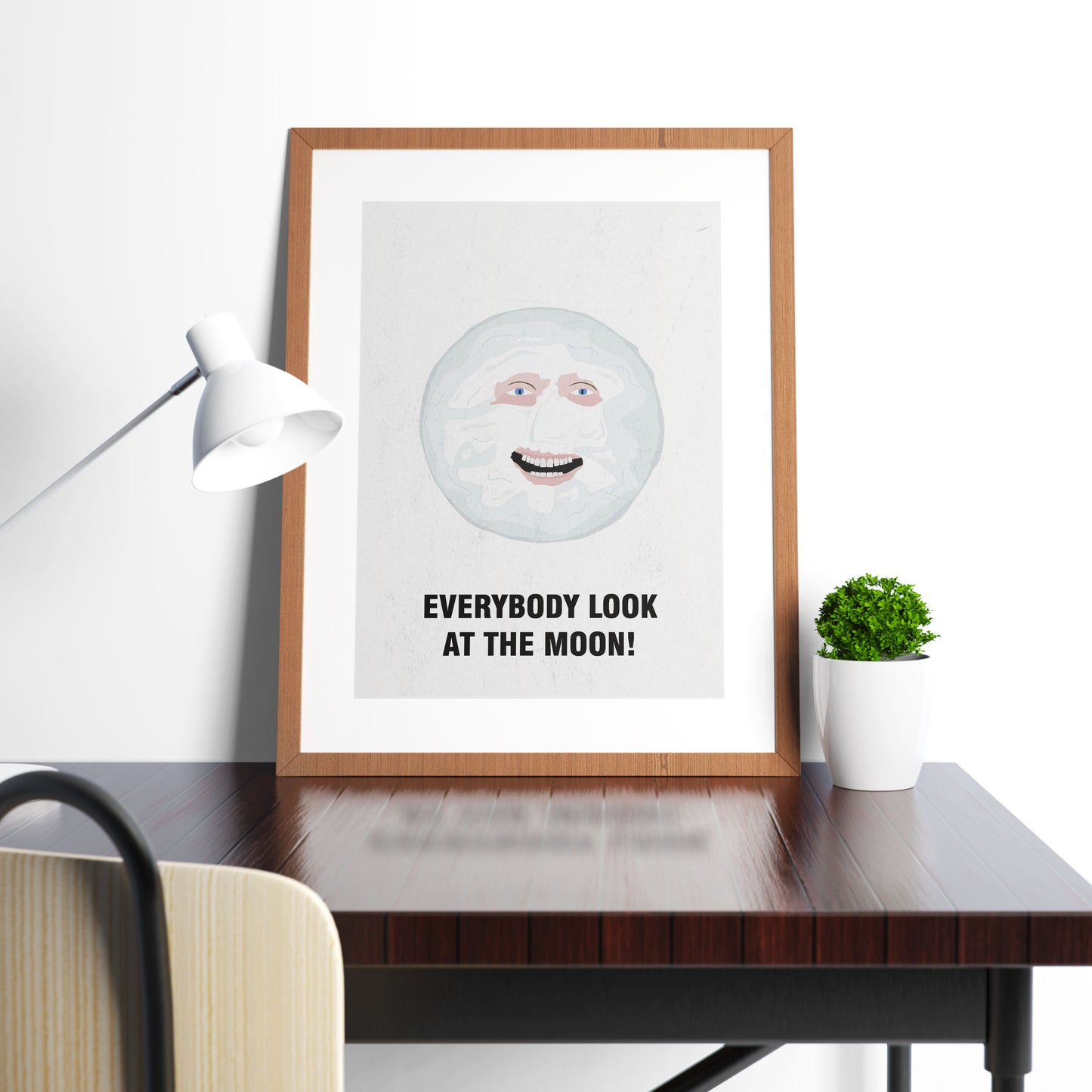 THE MOON, Everybody Look At The Moon! Character Quote, The Mighty Boosh Print