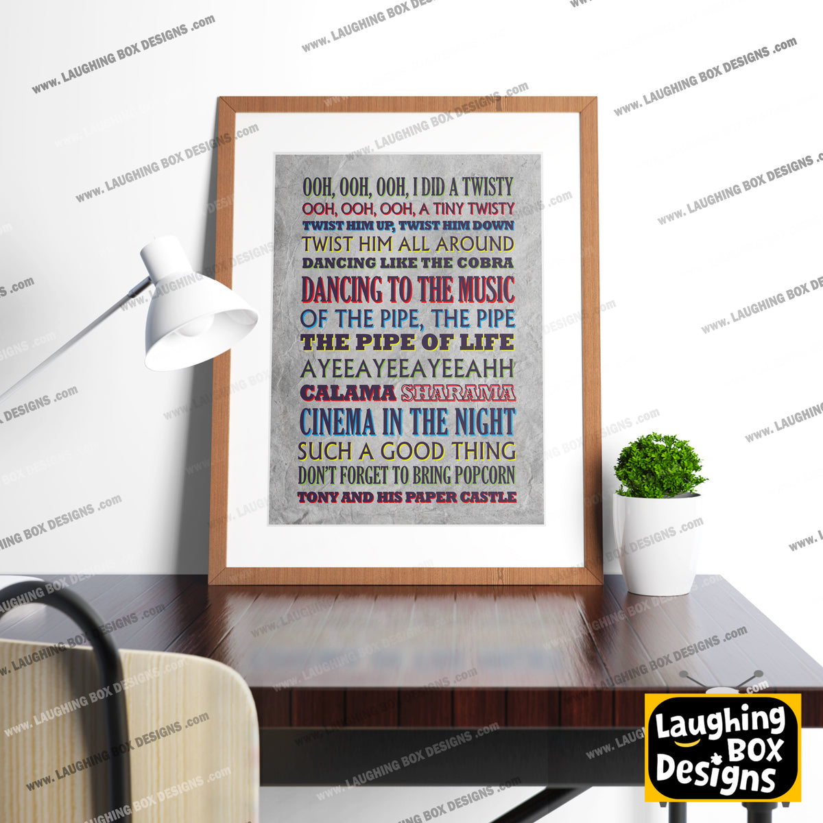 TWISTY Crimp Lyrics, The Mighty Boosh Print (2 styles available)