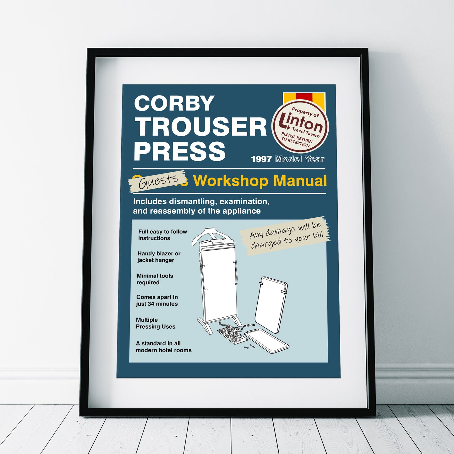 CORBY TROUSER PRESS, Alan Partridge Print