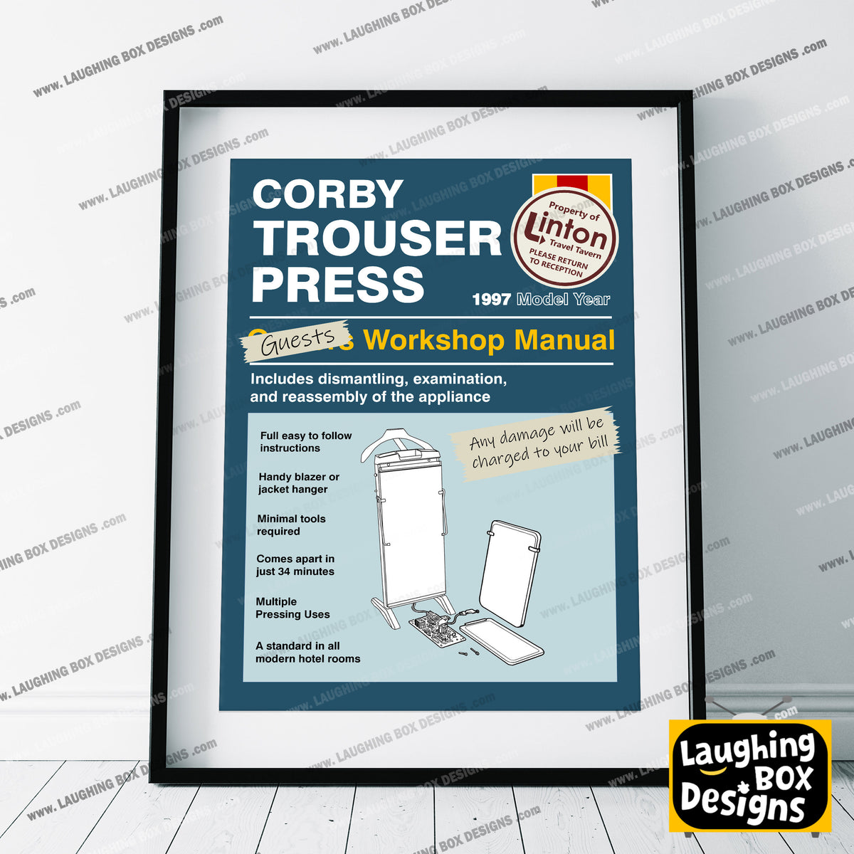 CORBY TROUSER PRESS, Alan Partridge Print