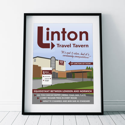LINTON TRAVEL TAVERN, Alan Partridge Print
