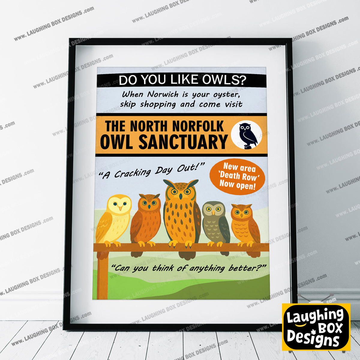 THE NORTH NORFOLK OWL SANCTUARY, Alan Partridge Print