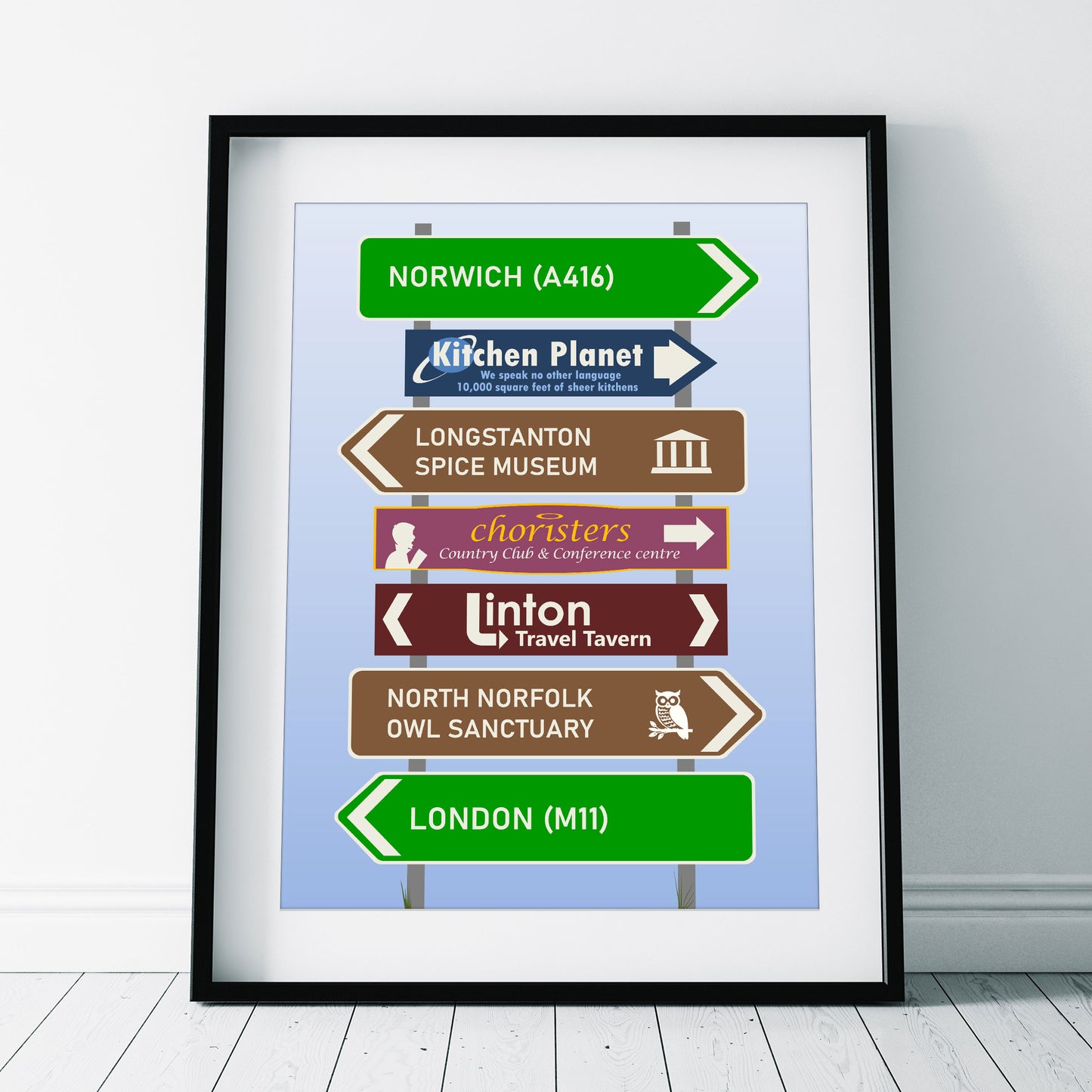 I'M ALAN PARTRIDGE LOCATIONS ROAD SIGN, Alan Partridge Print