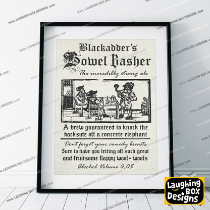 BLACKADDER'S BOWEL BASHER Incredibly Strong Ale Advert, Blackadder Print