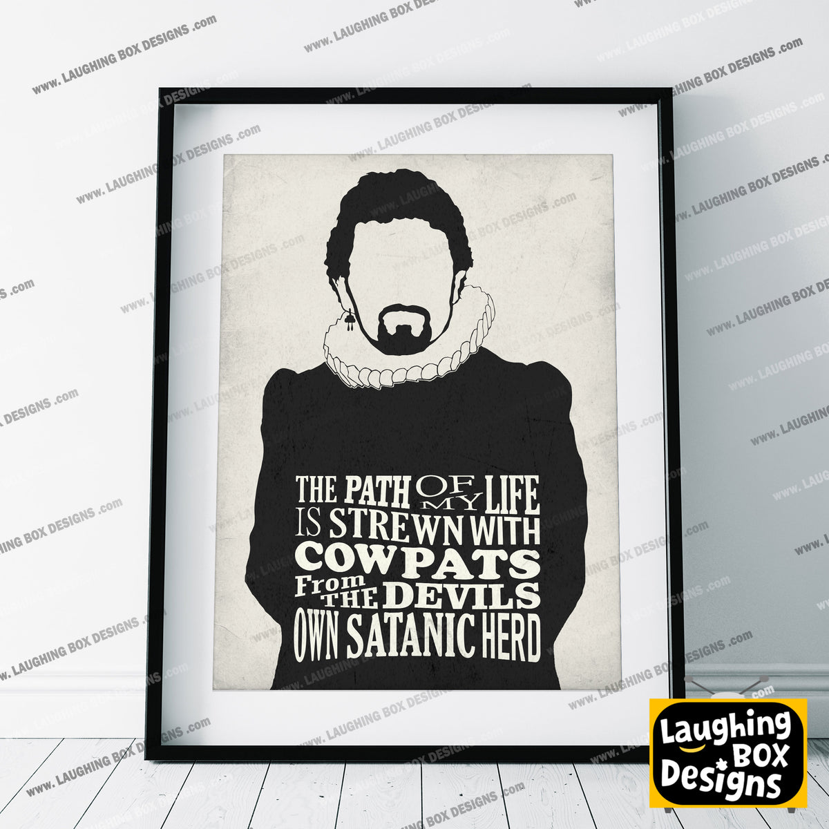 COWPATS FROM THE DEVILS HERD, Lord Blackadder Quote, Blackadder Print (White)