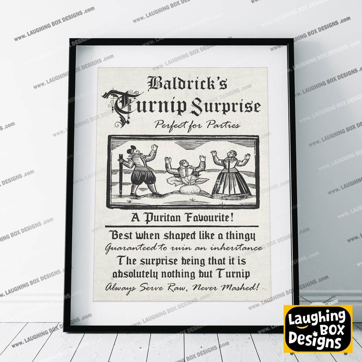 BALDRICK'S TURNIP SURPRISE, A Puritan Favourite Advert, Blackadder Print