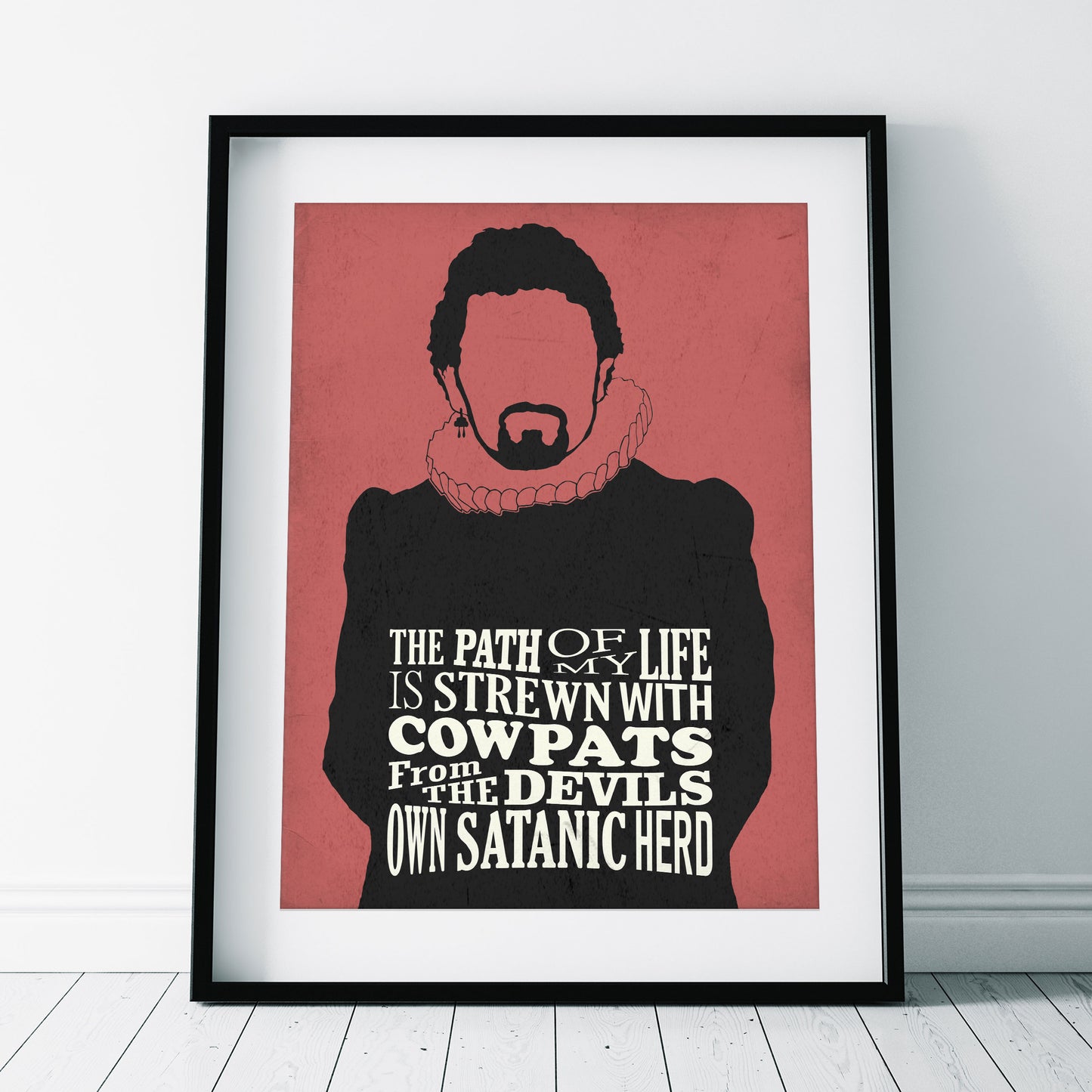 COWPATS FROM THE DEVILS HERD, Lord Blackadder Quote, Blackadder Print (Red)