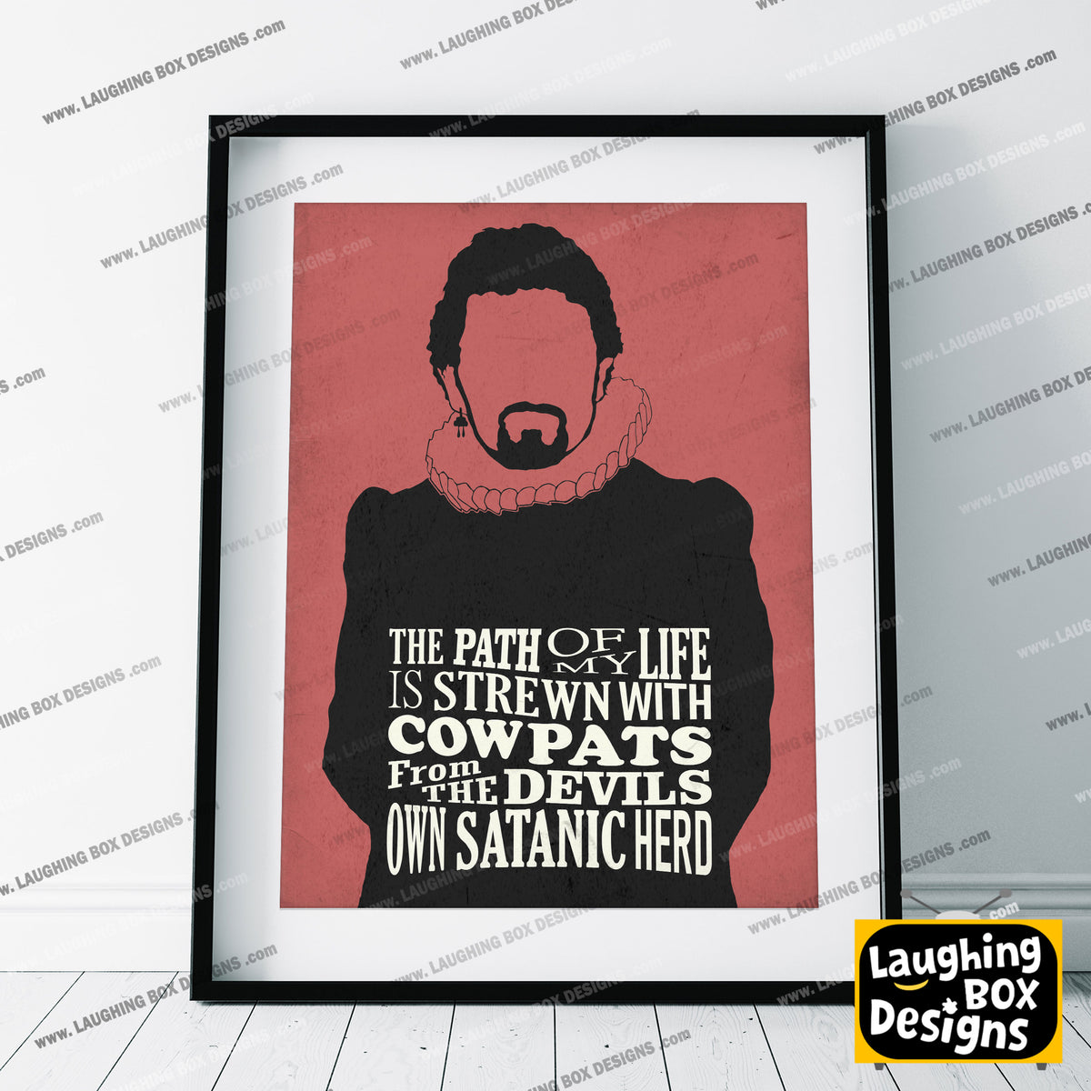 COWPATS FROM THE DEVILS HERD, Lord Blackadder Quote, Blackadder Print (Red)