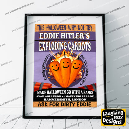 DIRTY EDDIE'S EXPLODING HALLOWEEN CARROTS,  Bottom Print