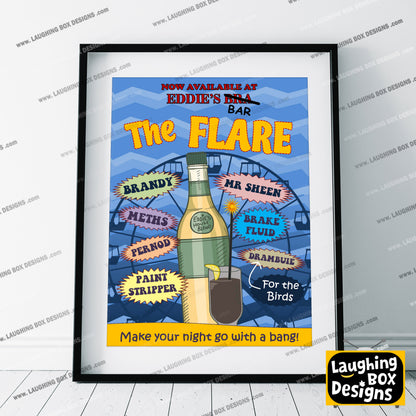 THE FLARE / EXPLODING COCKTAIL Eddie's Bar Cocktail Poster, Bottom Print