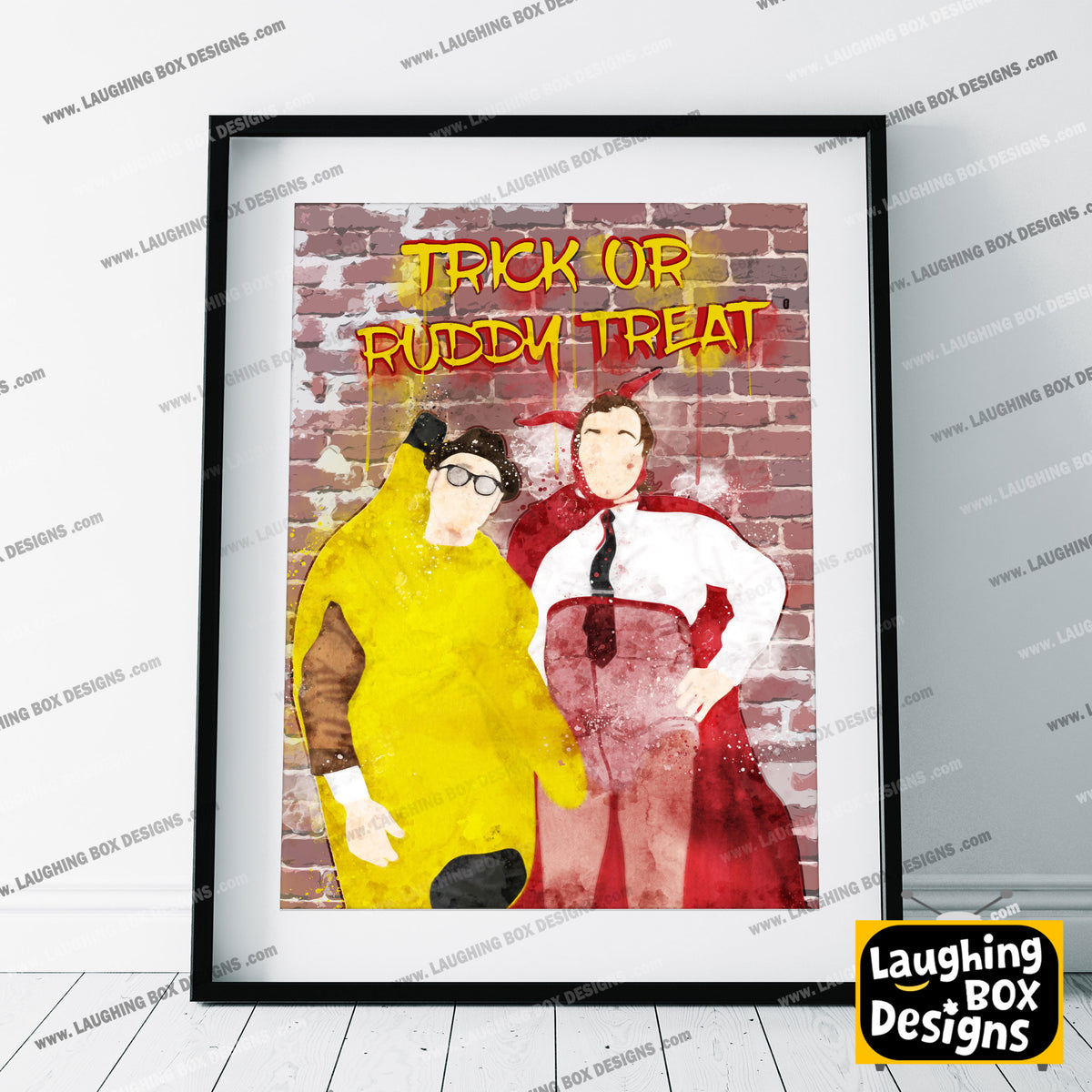 TRICK OR RUDDY TREAT, Halloween Banana and Devil Costumes, Bottom Print