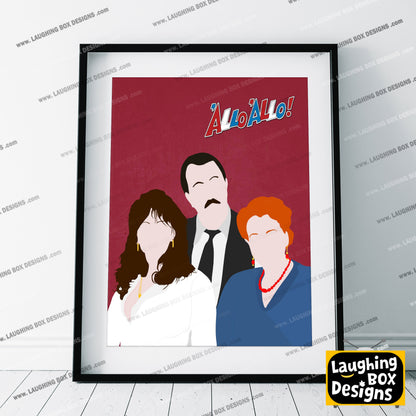 ALLO ALLO Comedy Characters Minimalist Print