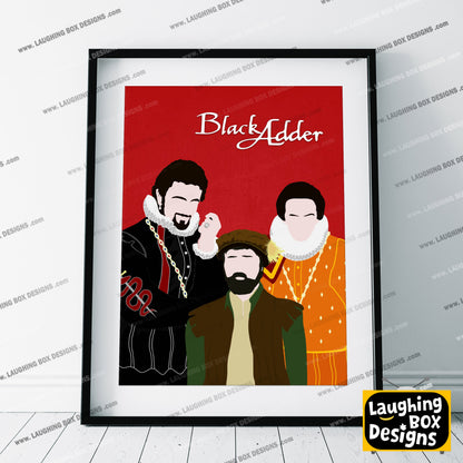 BLACKADDER Comedy Characters Minimalist Print