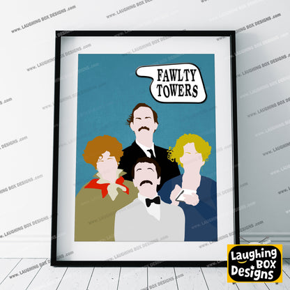 FAWLTY TOWERS Comedy Characters Minimalist Print