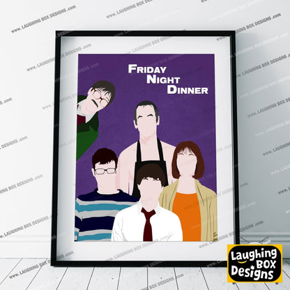 FRIDAY NIGHT DINNER Comedy Characters Minimalist Print