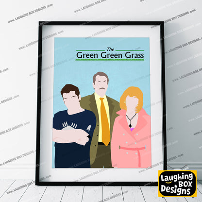 THE GREEN GREEN GRASS Comedy Characters Minimalist Print