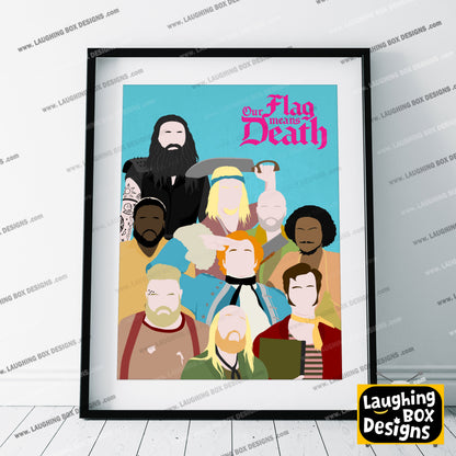 OUR FLAG MEANS DEATH Comedy Characters Minimalist Print