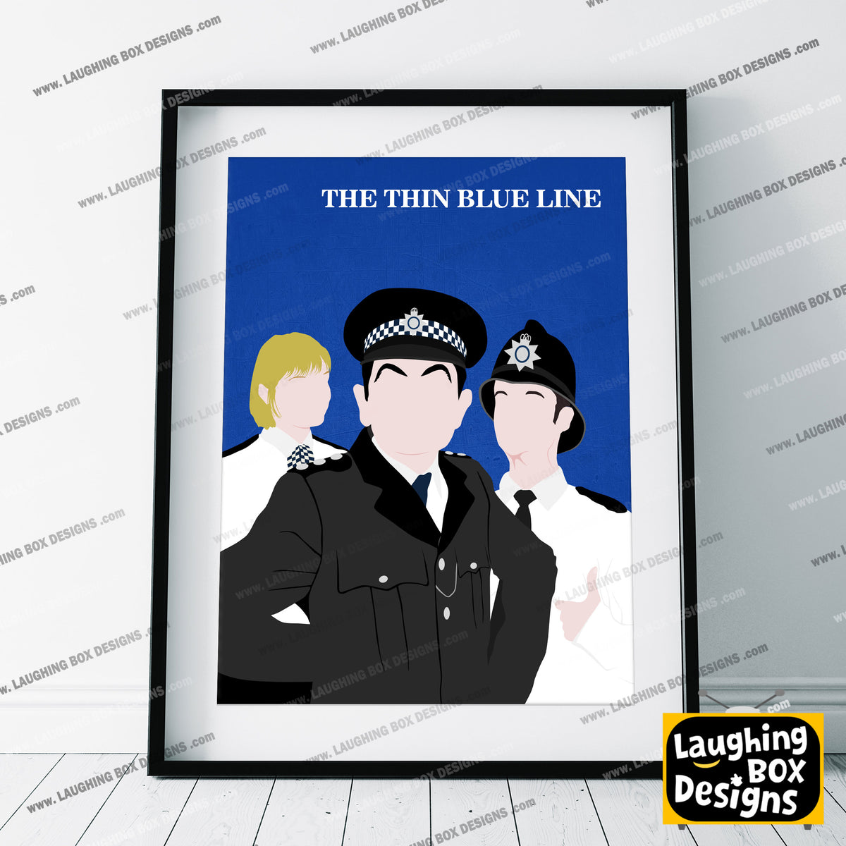 THE THIN BLUE LINE Comedy Characters Minimalist Print