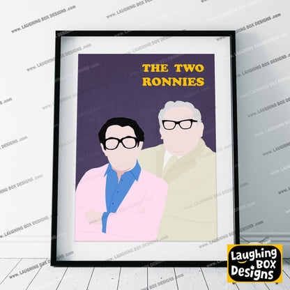 THE TWO RONNIES Comedy Characters Minimalist Print