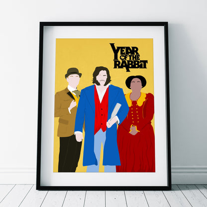 YEAR OF THE RABBIT Comedy Characters Minimalist Print