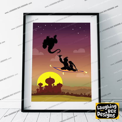 DISNEY'S ALADDIN Character inspired Silhouette Print