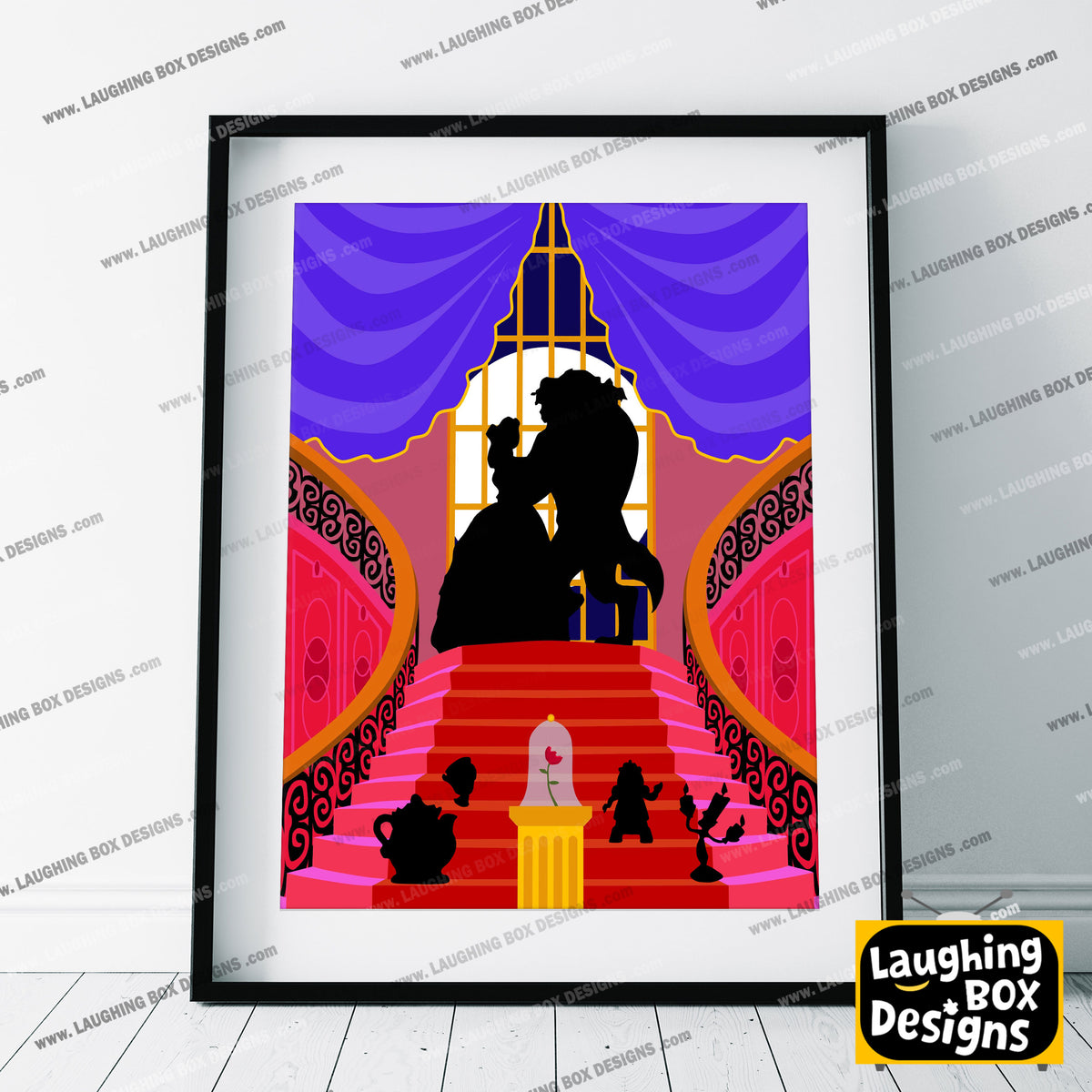 DISNEY'S BEAUTY and the BEAST Character inspired Silhouette Print