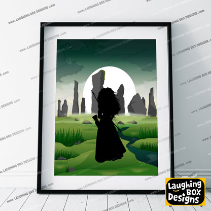 DISNEY'S BRAVE Character inspired Silhouette Print
