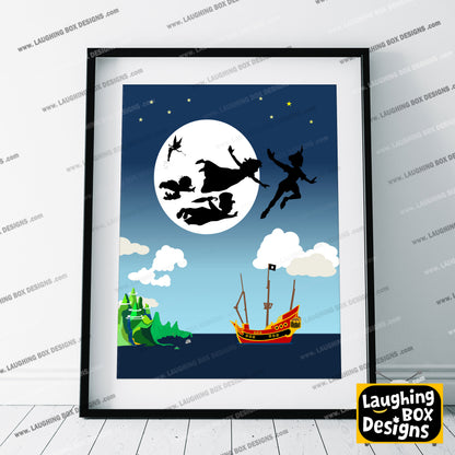 DISNEY'S PETER PAN Character inspired Silhouette Print