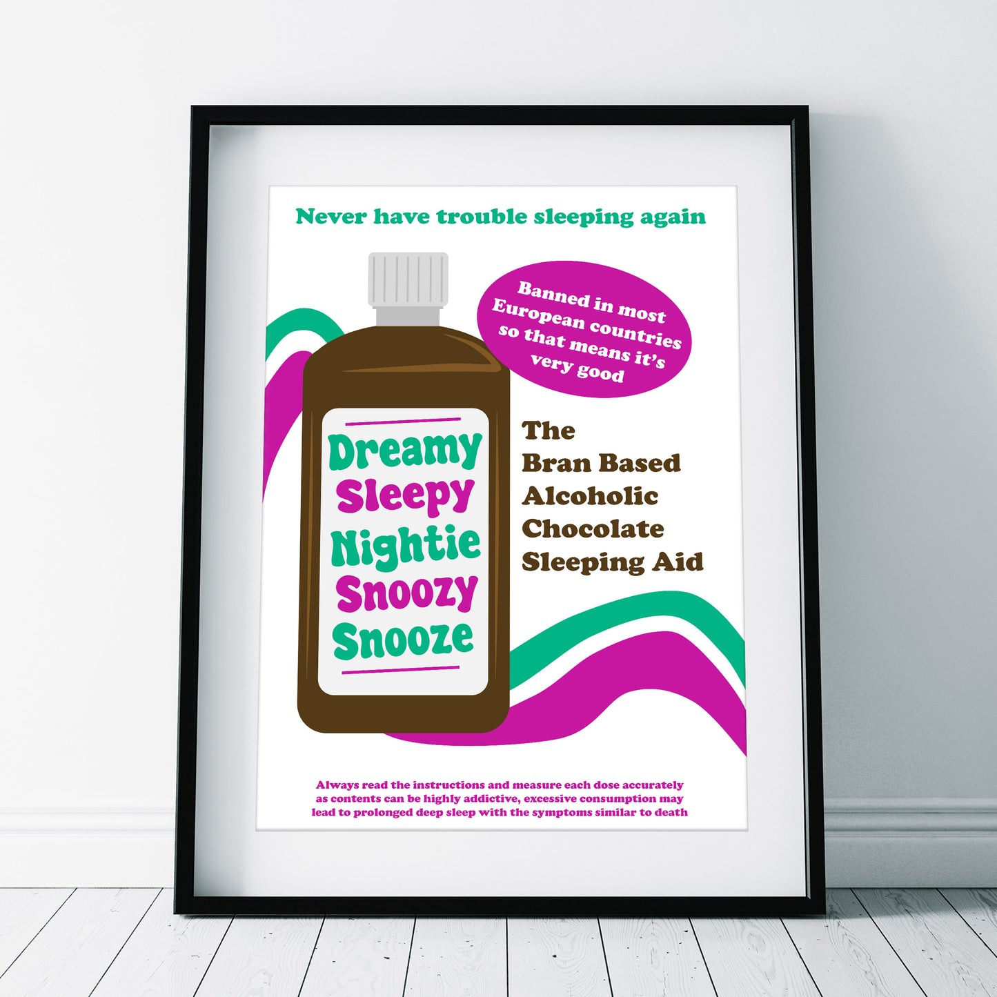 Dreamy Sleepy Nightie Snoozy Snooze Advert, Father Ted Print