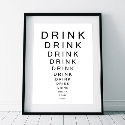 Drink Eye Chart / Father Jack Opticians, Father Ted Print