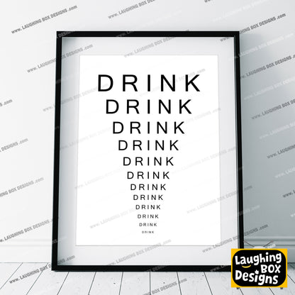 Drink Eye Chart / Father Jack Opticians, Father Ted Print