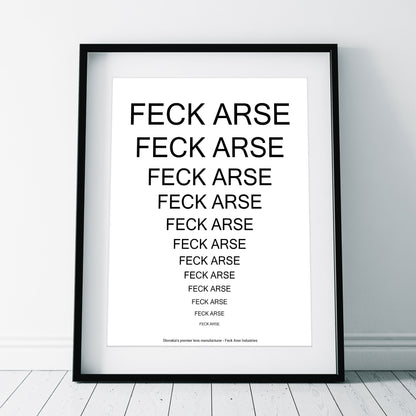 Feck Arse Chart / Father Jack Opticians, Father Ted Print
