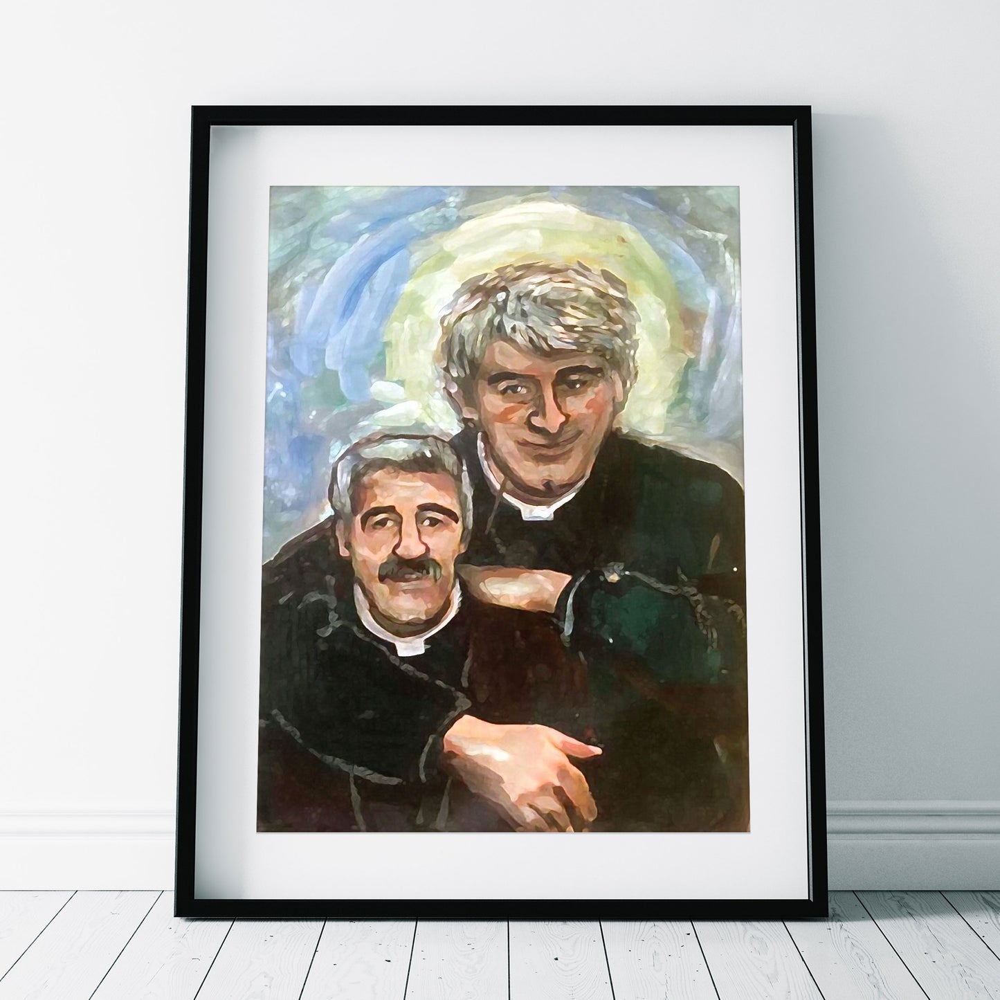 Father Stone Portrait Painting, Father Ted Print