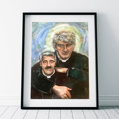 Father Stone Portrait Painting, Father Ted Print