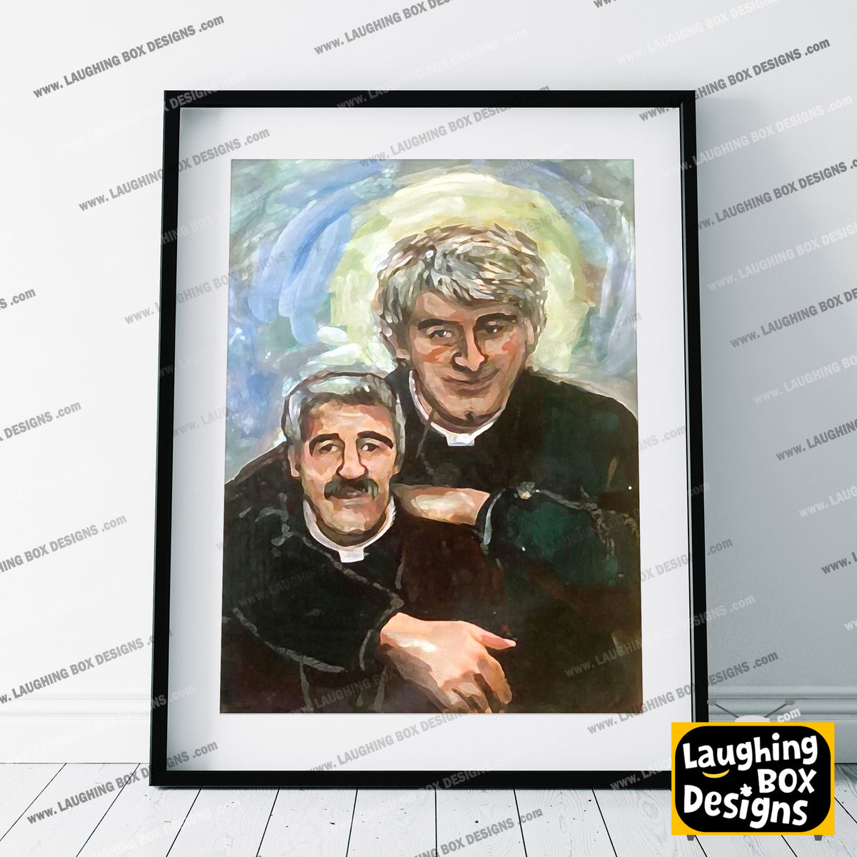 Father Stone Portrait Painting, Father Ted Print