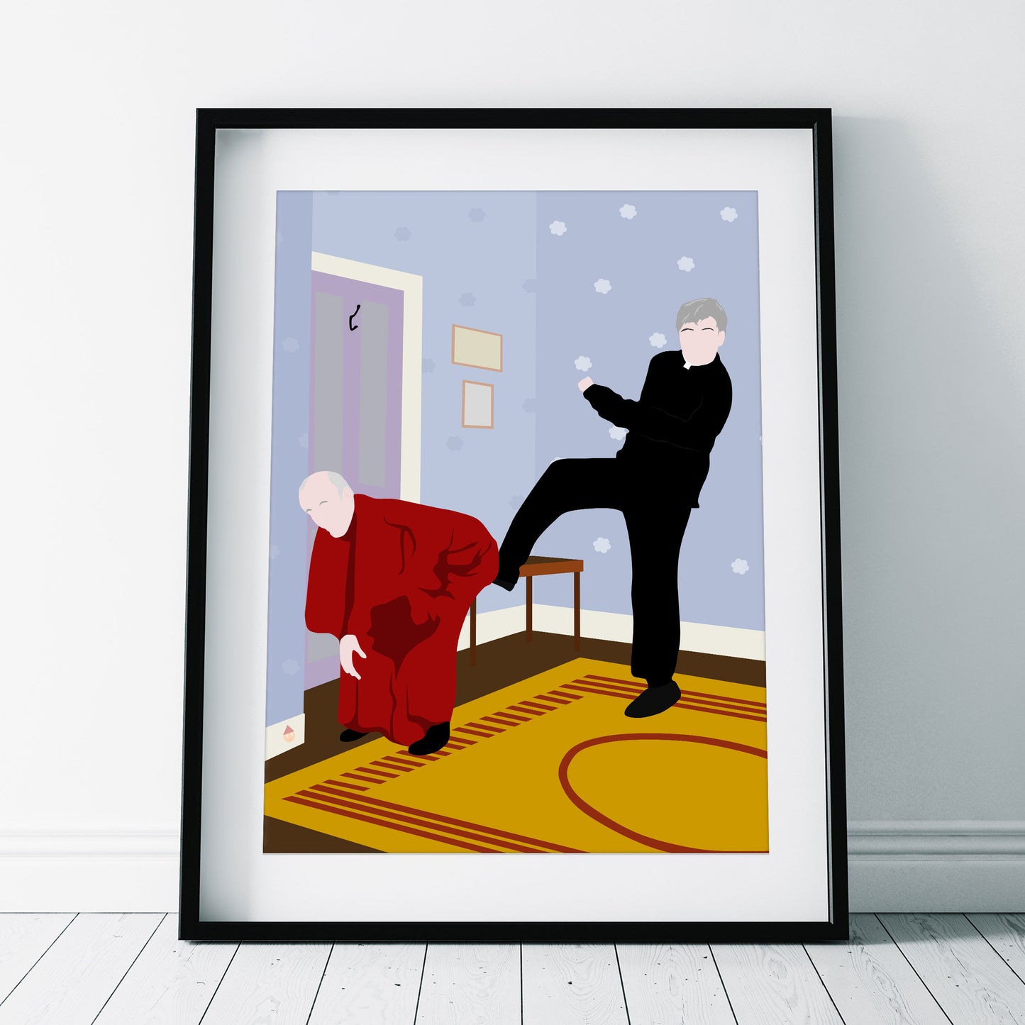 Kicking Bishop BrennanUp The Arse! Full Scene, Father Ted Print