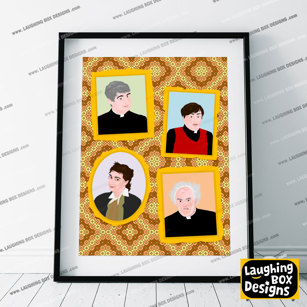 Father Ted Characters Portrait Wall Print, Father Ted Print