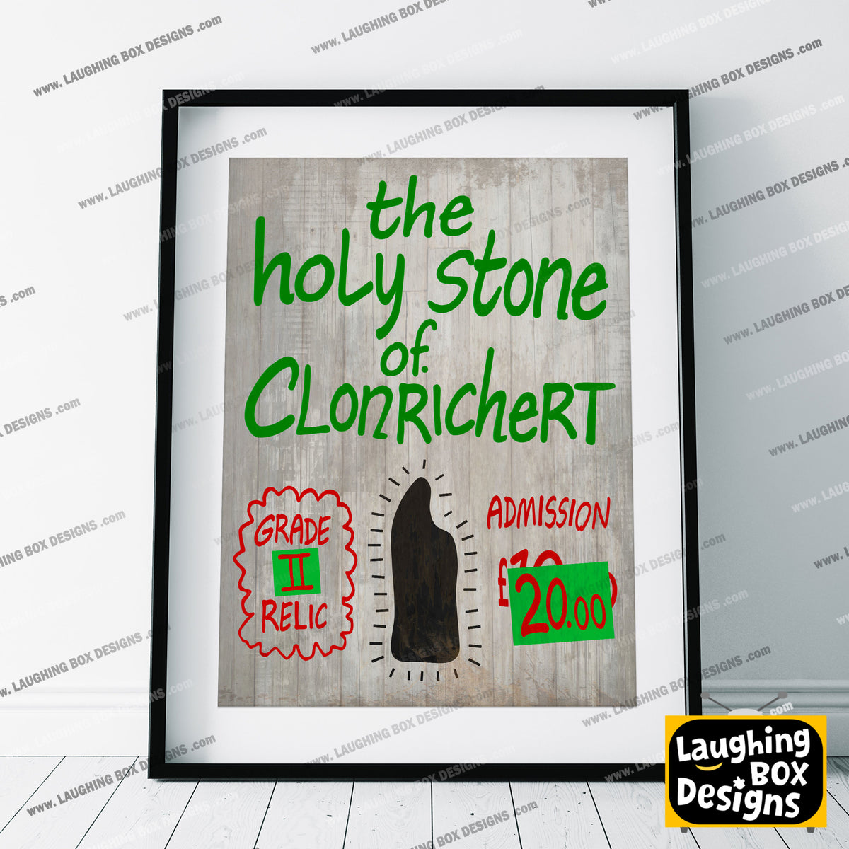 Holy Stone Of Clonrichert / Grade Two Relic Sign,  Father Ted Print