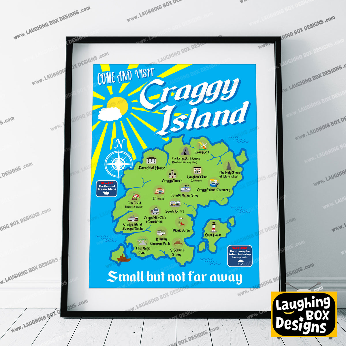 Visit Craggy Island / Small But Not Far Away, Father Ted Print