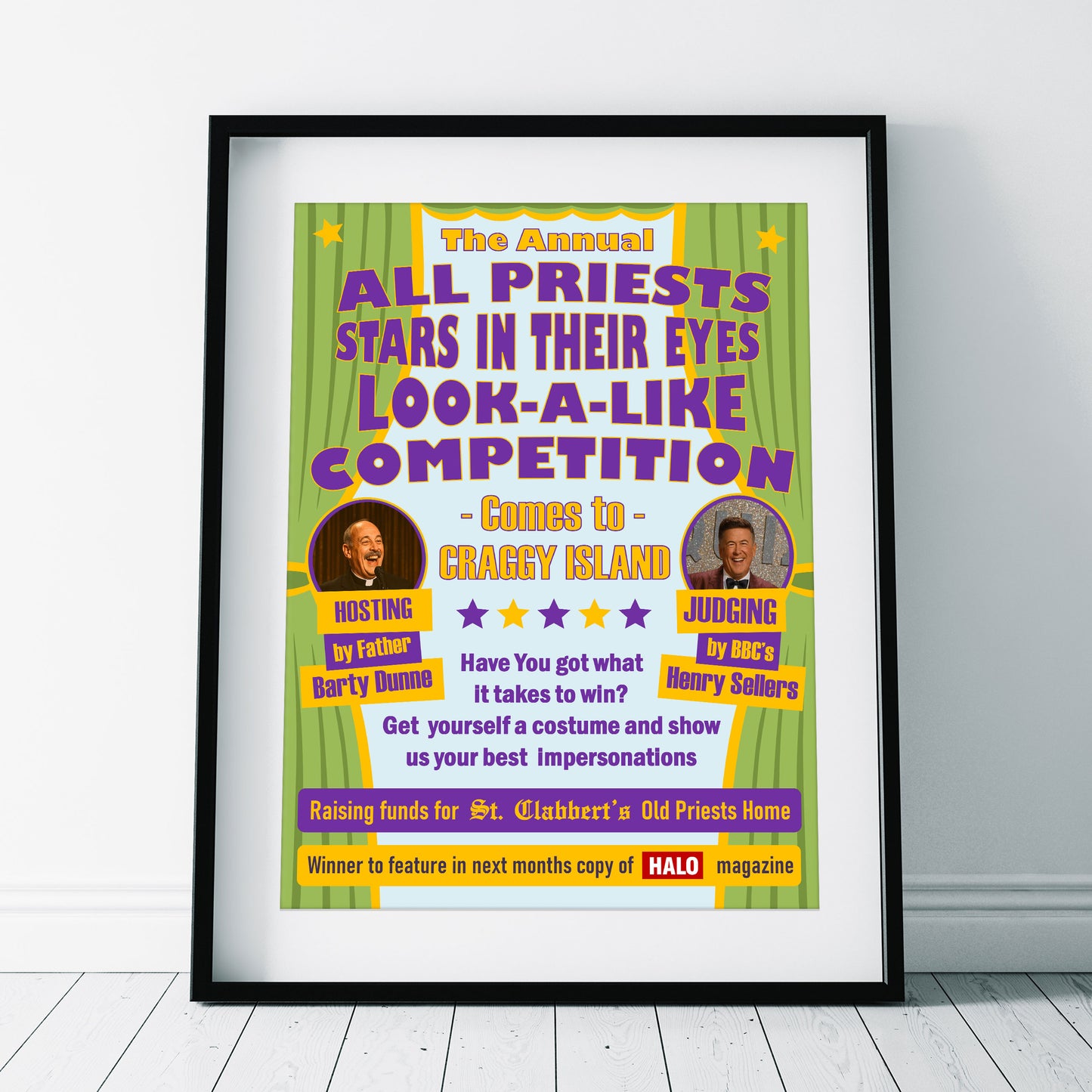 All Priests Starts In Their Eyes Look-A-Like Competition, Father Ted Print
