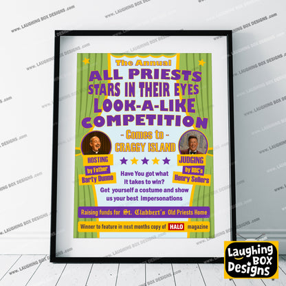 All Priests Starts In Their Eyes Look-A-Like Competition, Father Ted Print