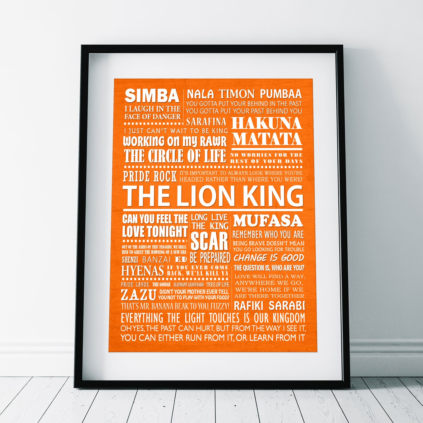 THE LION KING Typography Print (available in 8 colours)