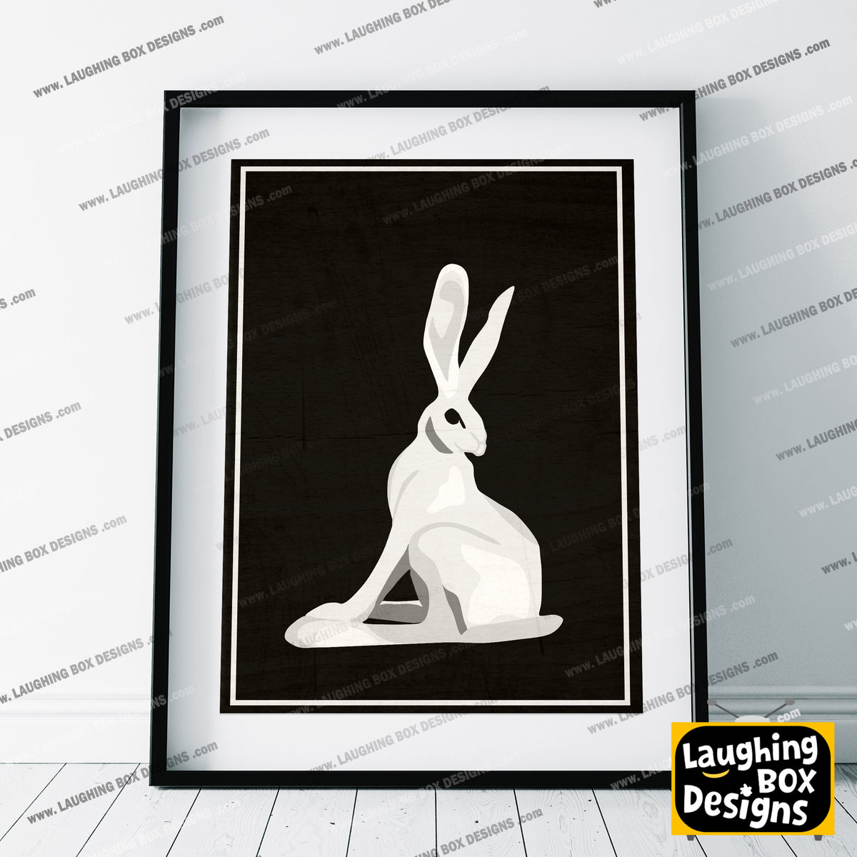 HARE STATUE, BLACK AND WHITE Inside Number Nine Print