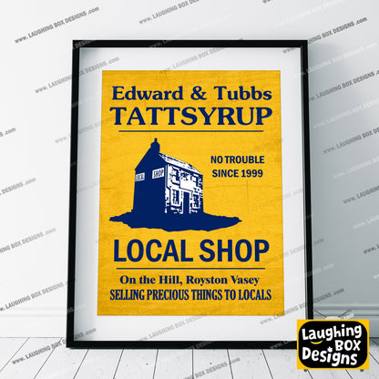 LOCAL SHOP ADVERT Edward and Tubbs Tattsyrup, The League of Gentlemen Print