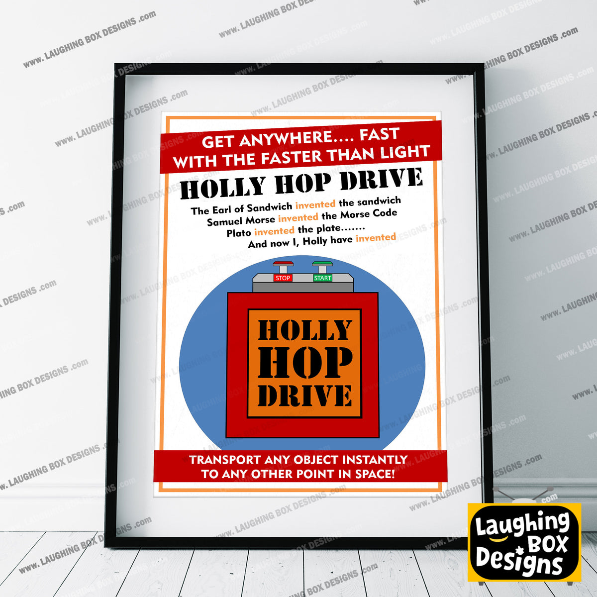HOLLY HOP DRIVE, Faster Than Light Drive Poster, Red Dwarf Print