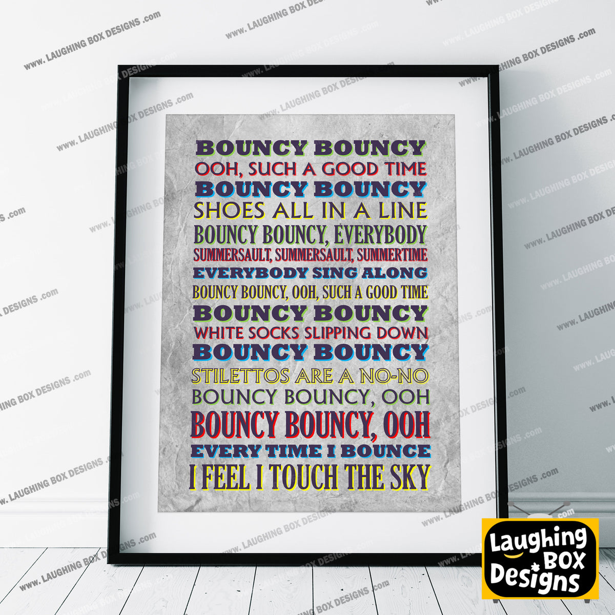 BOUNCY BOUNCY Crimp Lyrics, The Mighty Boosh Print (2 styles available)