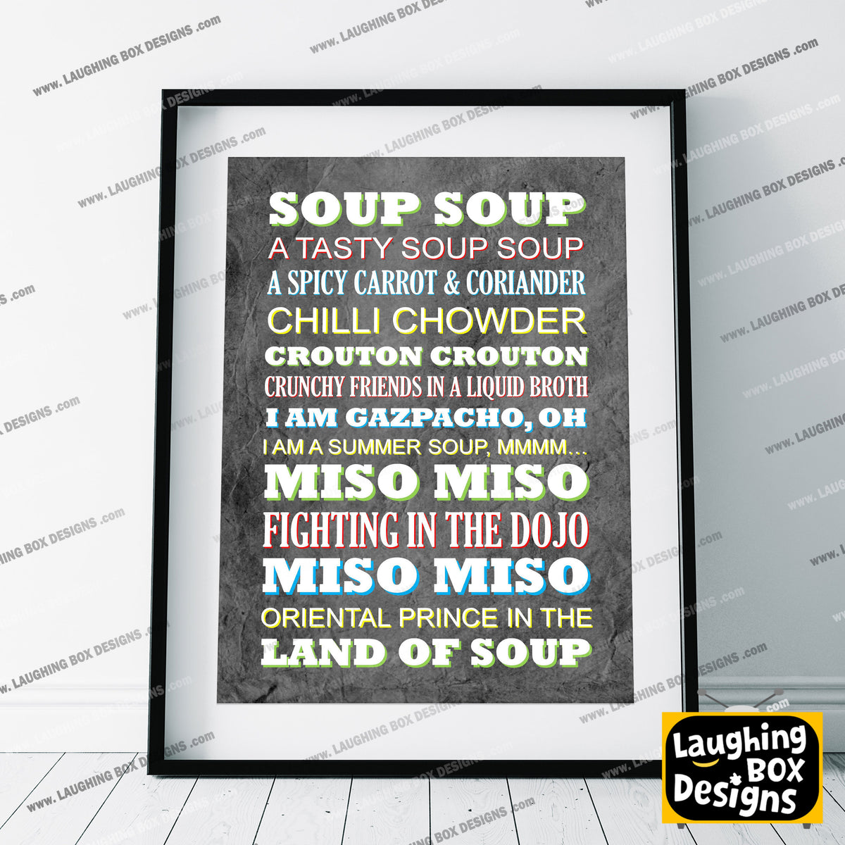 SOUP SOUP Crimp Lyrics, The Mighty Boosh Print (2 styles available)